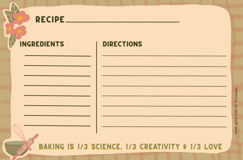  Here’s a Non- Anthro Freebie! Fall Recipe Card Download